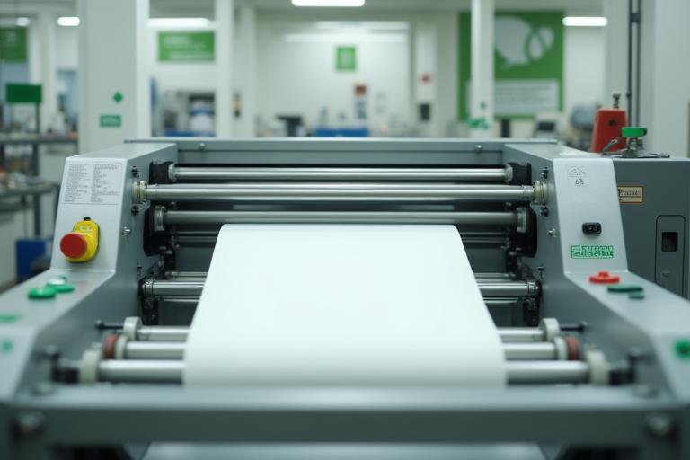 Eco-friendly printing press in operation